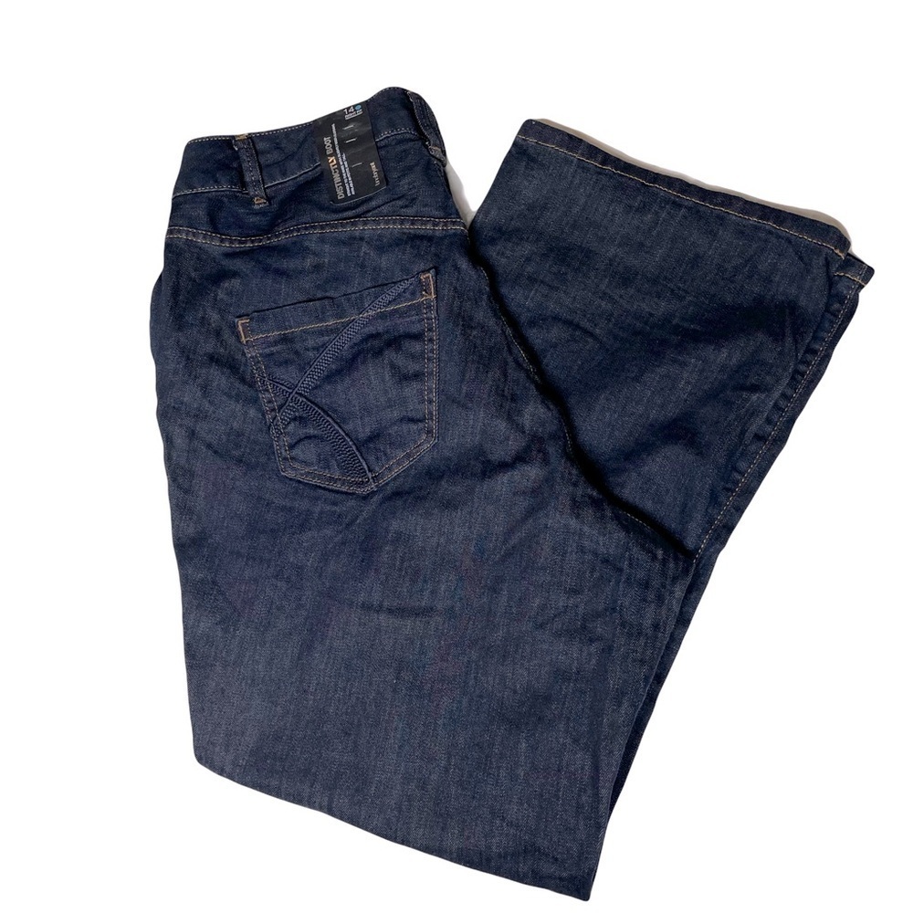 New Lane Bryant Size 14P Dark Wash Distinctly Boot Boot Cut Jeans Stretc…